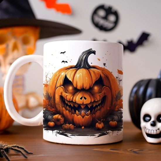 HALLOWEENOWY KUBEK 330ml NA HERBATĘ KAWĘ NA PREZENT STRASZNY DYNIA
