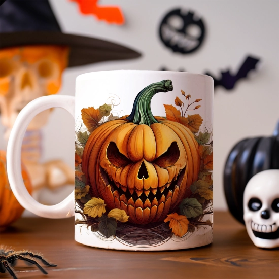 HALLOWEENOWY KUBEK 330ml NA HERBATĘ KAWĘ NA PREZENT STRASZNY DYNIA