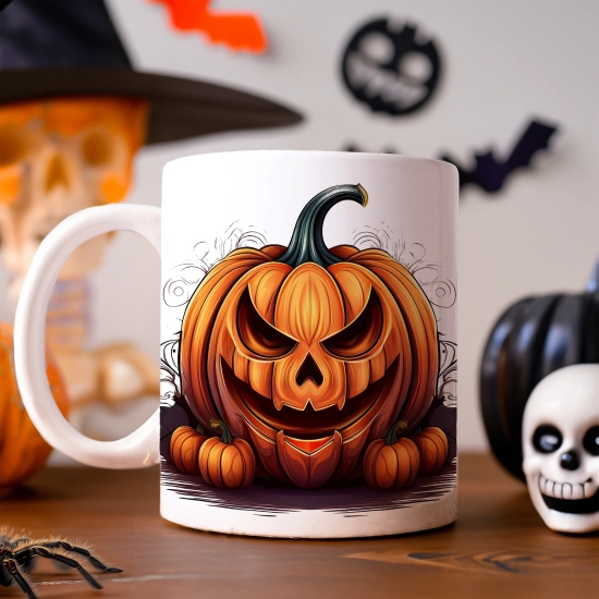 HALLOWEENOWY KUBEK 330ml NA HERBATĘ KAWĘ NA PREZENT STRASZNY DYNIA