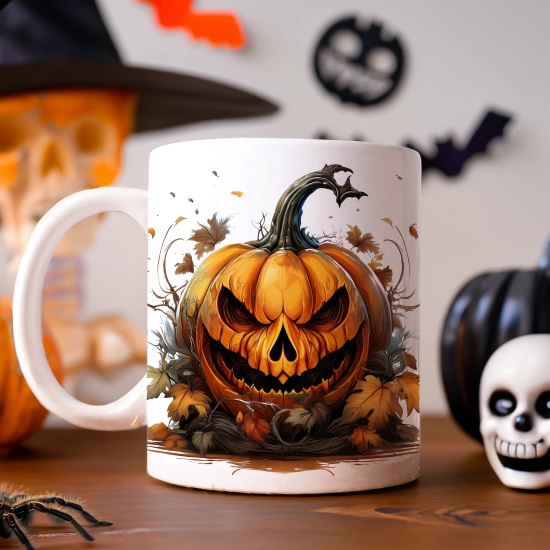 HALLOWEENOWY KUBEK 330ml NA HERBATĘ KAWĘ NA PREZENT STRASZNY DYNIA