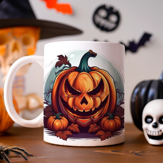 HALLOWEENOWY KUBEK 330ml NA HERBATĘ KAWĘ NA PREZENT STRASZNY DYNIA