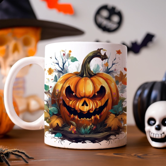 HALLOWEENOWY KUBEK 330ml NA HERBATĘ KAWĘ NA PREZENT STRASZNY DYNIA