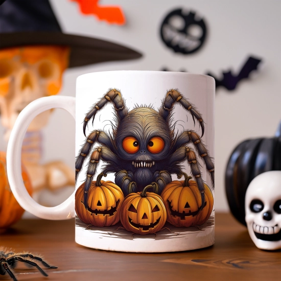 HALLOWEENOWY KUBEK 330ml NA HERBATĘ KAWĘ NA PREZENT PAJĄK DYNIE
