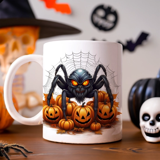 HALLOWEENOWY KUBEK 330ml NA HERBATĘ KAWĘ NA PREZENT PAJĄK DYNIE