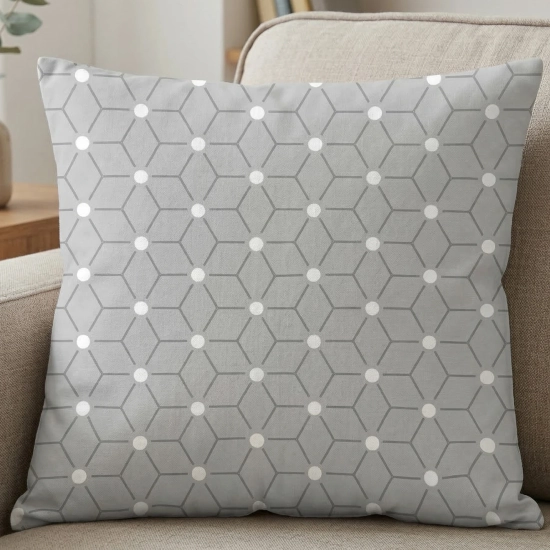 Ozdobna poszewka na jasiek we wzór Minimalistyczny Splot na kanapie