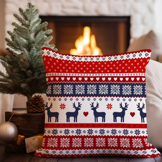 LUKSUSOWA ŚWIĄTECZNA POSZEWKA DEKORACYJNA 45x45 JASIEK 100% BAWEŁNA PREMIUM