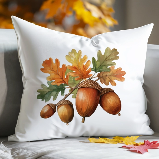 POSZEWKA DEKORACYJNA 50x70 JASIEK OZDOBNA JESIENNA JESIENNE LIŚCIE ŻOŁĘDZIE