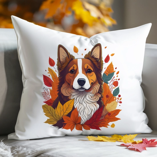 POSZEWKA DEKORACYJNA 50x70 JASIEK OZDOBNA JESIENNA PIES