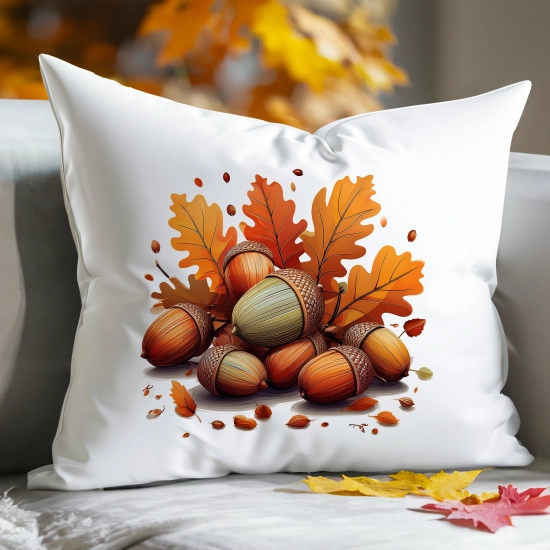 POSZEWKA DEKORACYJNA 40x60 JASIEK OZDOBNA JESIENNA LIŚCIE ŻOŁĘDZIE