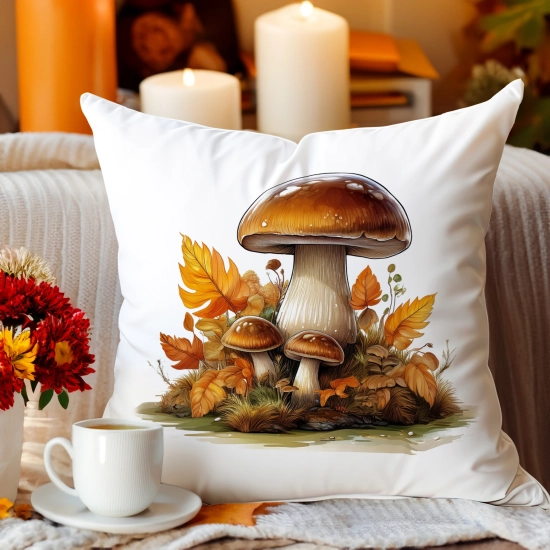 POSZEWKA DEKORACYJNA 45x45 JASIEK OZDOBNA JESIENNA GRZYB