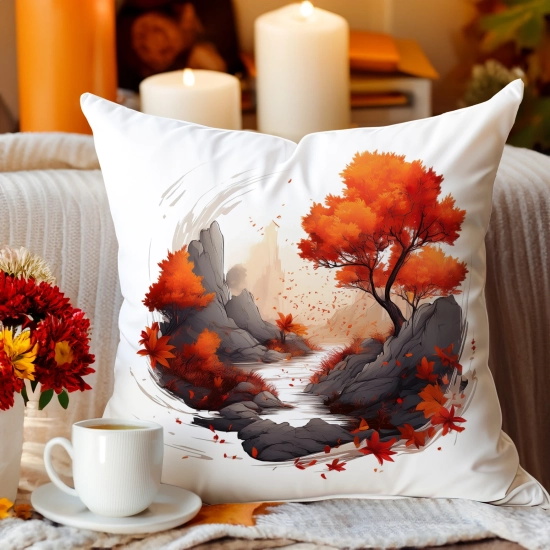 POSZEWKA DEKORACYJNA 45x45 JASIEK OZDOBNA JESIENNA GÓRY