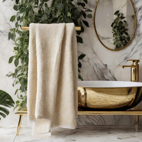 GRUBY RĘCZNIK KĄPIELOWY 50x100cm 500g/m2 PREMIUM CHŁONNY ECRU