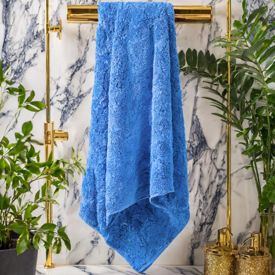 GRUBY RĘCZNIK KĄPIELOWY 50x100cm 500g/m2 PREMIUM CHŁONNY NIEBIESKI