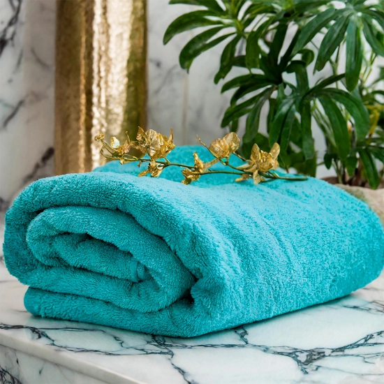 GRUBY RĘCZNIK KĄPIELOWY 50x100cm 500g/m2 PREMIUM CHŁONNY TURKUSOWY