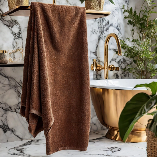 GRUBY RĘCZNIK KĄPIELOWY 70x140cm 500g/m2 PREMIUM CHŁONNY BRĄZOWY