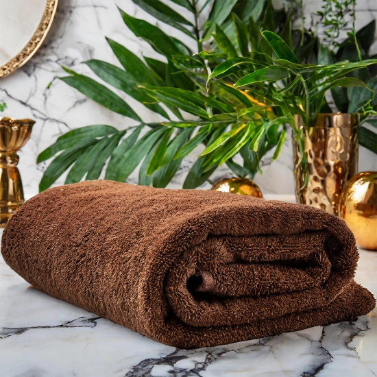 GRUBY RĘCZNIK KĄPIELOWY 70x140cm 500g/m2 PREMIUM CHŁONNY BRĄZOWY