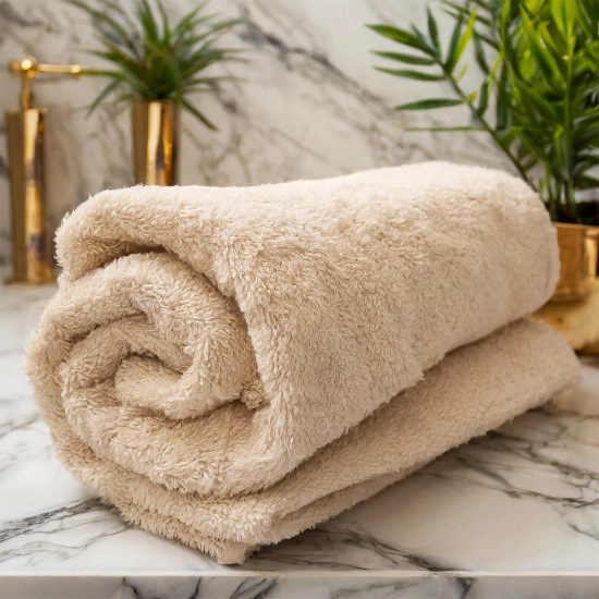 GRUBY RĘCZNIK KĄPIELOWY 70x140cm 500g/m2 PREMIUM CHŁONNY JASNY BEŻ