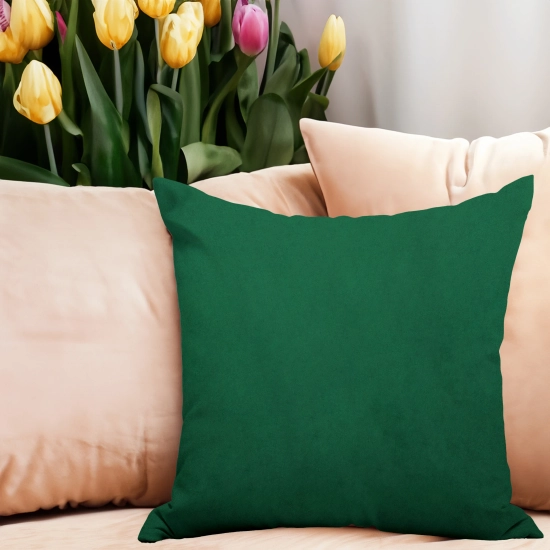 POSZEWKA DEKORACYJNA WELUROWA 40x40 WELUR VELVET PODUSZKĘ BUTELKOWA ZIELEŃ