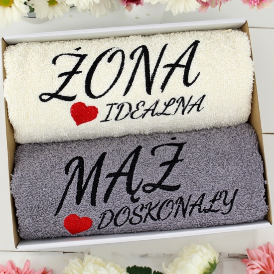 PREZENT ŻONA MĄŻ ŚLUB ZESTAW RĘCZNIKÓW ROCZNICA