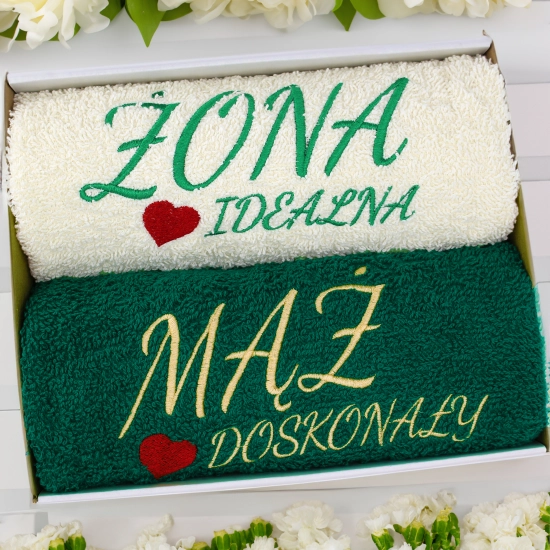 PREZENT ŻONA MĄŻ ŚLUB ZESTAW RĘCZNIKÓW ROCZNICA