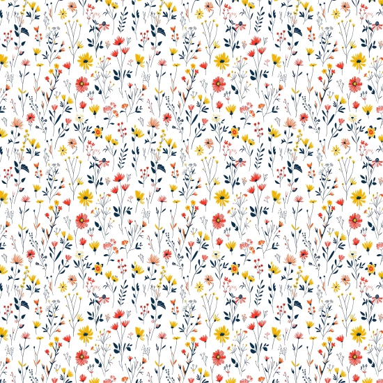 Tkanina bawełniana na metry wzór w kolorowe polne kwiaty