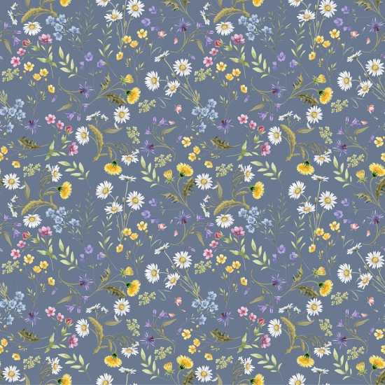 Tkanina bawełniana na metry wzór malarski w polne kwiaty