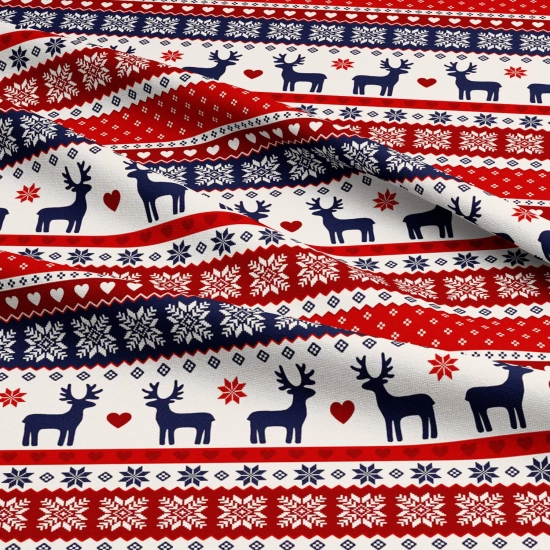 ŚWIATECZNA POŚCIEL POLSKA 100% BAWEŁNA PREMIUM RENIFEROWY RAJ 180x200