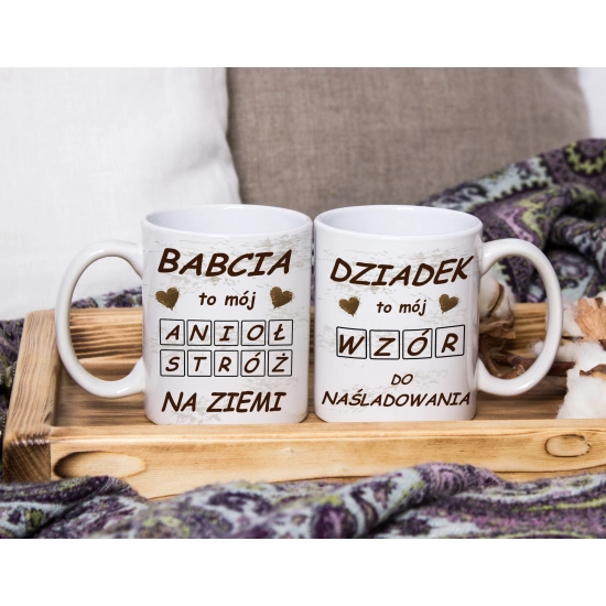 PREZENT DZIEŃ BABCI I DZIADKA RĘCZNIKI KUBKI HAFT