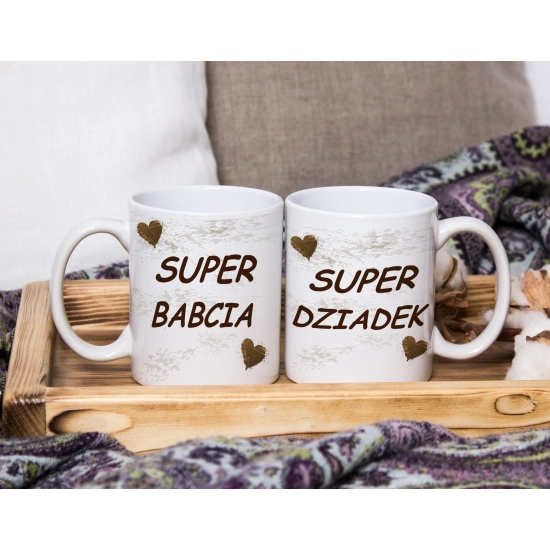 KOMPLET PREZENT DLA BABCI I DZIADKA PODUSZKA KUBEK BABCIA DZIADEK ZESTAW