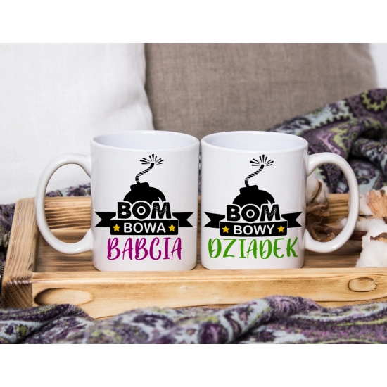PREZENT ZESTAW NA DZIEŃ BABCI I DZIADKA KUBKI + MIÓD BABCIA DZIADEK KOMPLET