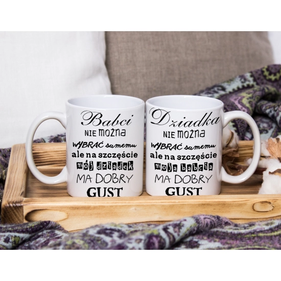 PREZENT ZESTAW NA DZIEŃ BABCI I DZIADKA KUBKI + MIÓD BABCIA DZIADEK KOMPLET