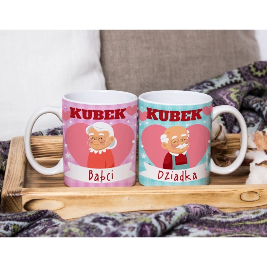 PREZENT ZESTAW NA DZIEŃ BABCI I DZIADKA KUBKI + MIÓD BABCIA DZIADEK KOMPLET