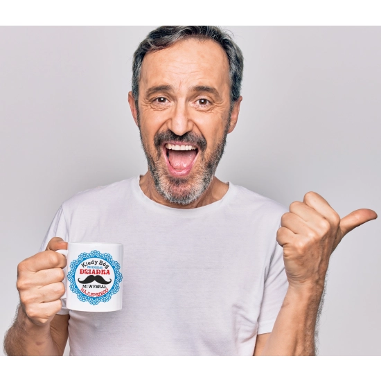 KOMPLET PREZENT DLA DZIADKA PODUSZKA 40x40 KUBEK 330ml DZIADEK ZESTAW