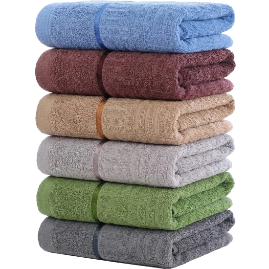LUKSUSOWY KOMPLET 6 RĘCZNIKÓW KĄPIELOWYCH 70x140 BAWEŁNA FROTTE CHŁONNE