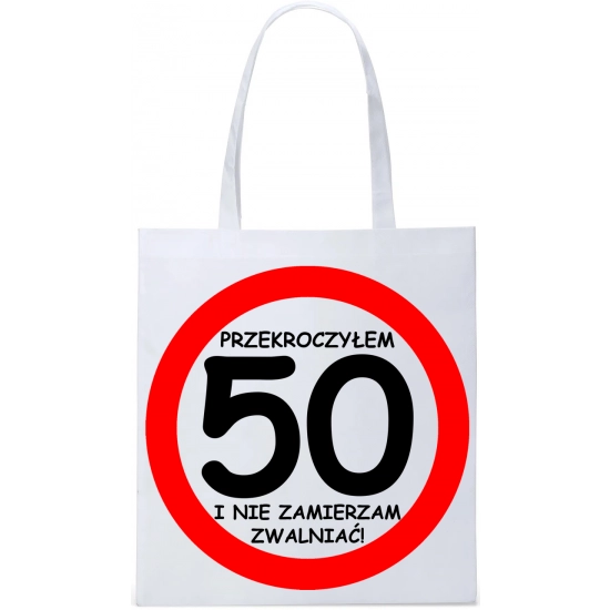 EKO TORBA ZAKUPY PREZENT URODZINY 50 PIĘĆDZIESIĄTKĘ