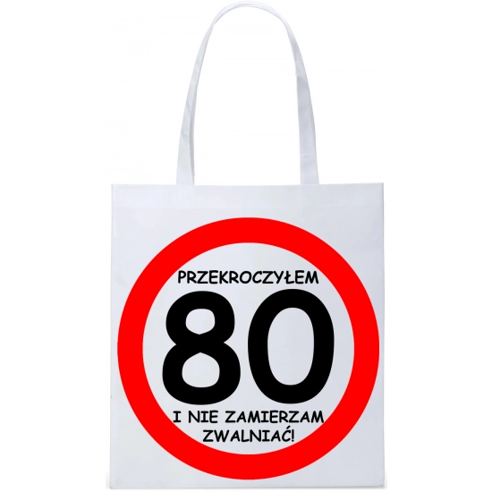 EKO TORBA ZAKUPY PREZENT URODZINY 80 OSIEMDZIESIĄTKĘ