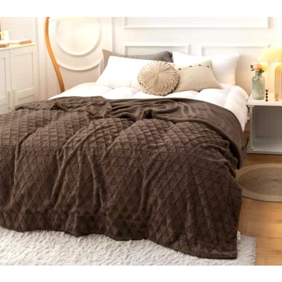 NARZUTA 200X220 FUTERKO KOC PLUSZ TRÓJKAT TŁOCZONA