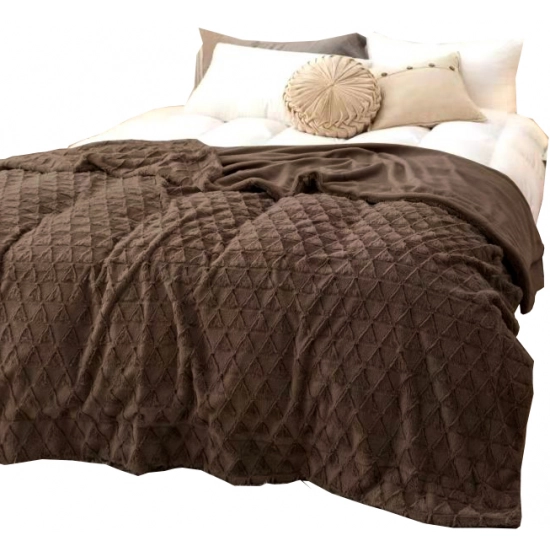 NARZUTA 200X220 FUTERKO KOC PLUSZ TRÓJKAT TŁOCZONA