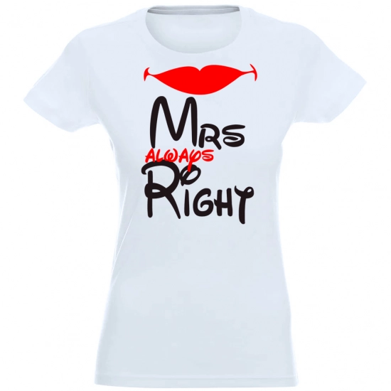 T-SHIRT KOSZULKA DAMSKA Z NADRUKIEM MRS RIGHT