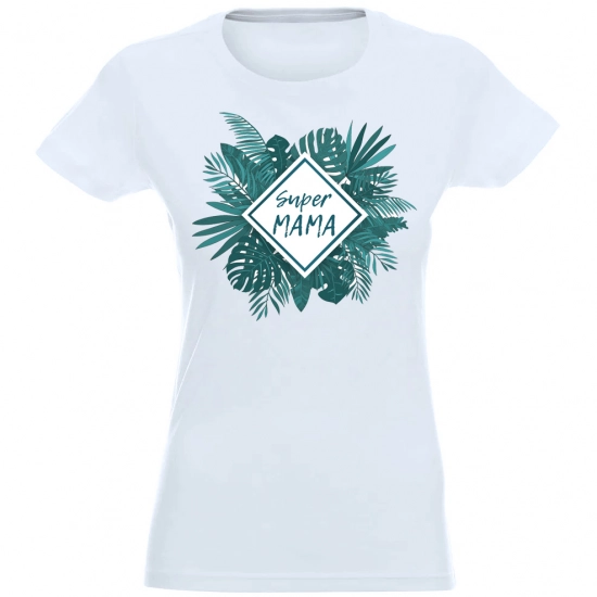 T-SHIRT KOSZULKA DAMSKA Z NADRUKIEM SUPER MAMA