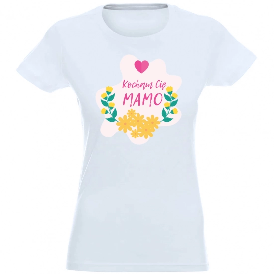 T-SHIRT KOSZULKA DAMSKA NADRUK KOCHAM CIE MAMO