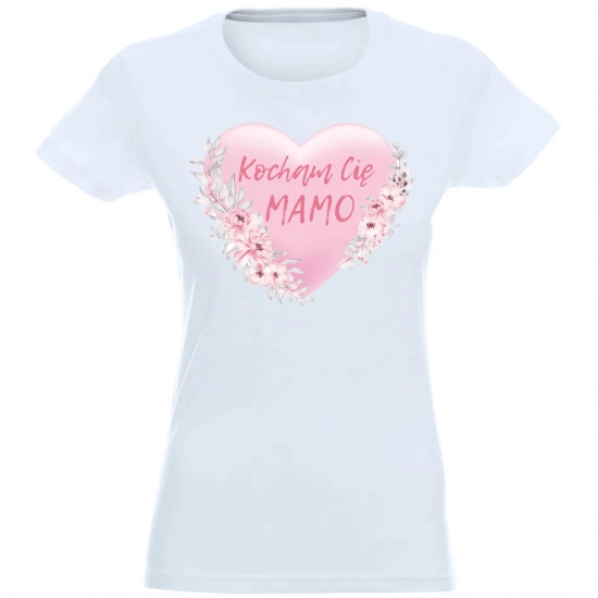 T-SHIRT KOSZULKA DAMSKA NADRUK KOCHAM CIE MAMO