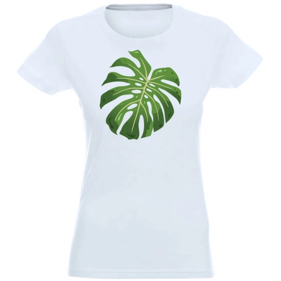 T-SHIRT KOSZULKA DAMSKA NADRUK MONSTERA LIŚCIE