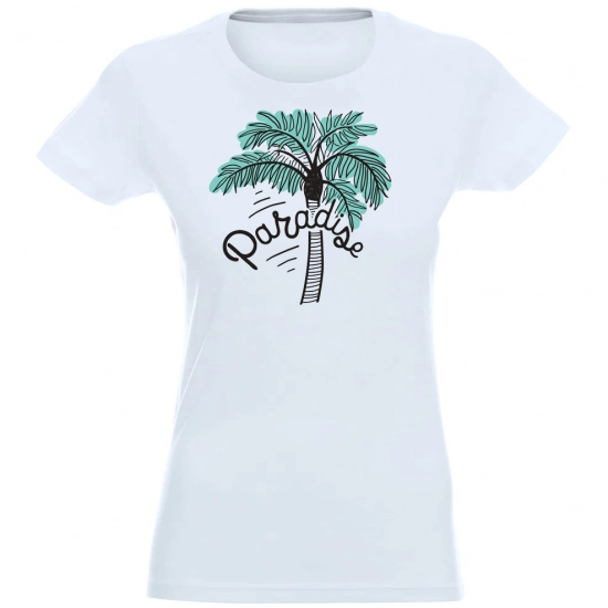 T-SHIRT KOSZULKA DAMSKA NADRUK PALMA PARADISE