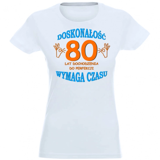 T-SHIRT KOSZULKA DAMSKA PREZENT URODZINY 80 -