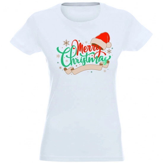 T-SHIRT KOSZULKA DAMSKA ŚWIĄTECZNA NADRUK -