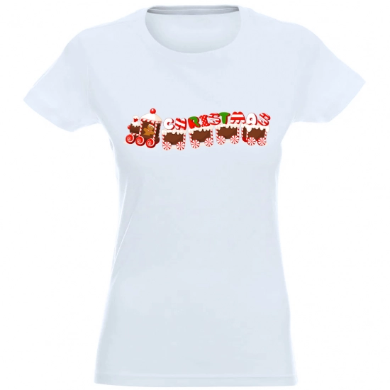 T-SHIRT KOSZULKA DAMSKA ŚWIĄTECZNA NADRUK -