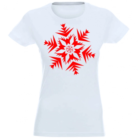 T-SHIRT KOSZULKA DAMSKA ŚWIĄTECZNA ŚNIEŻYNKA -