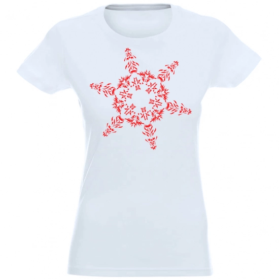 T-SHIRT KOSZULKA DAMSKA ŚWIĄTECZNA ŚNIEŻYNKA -