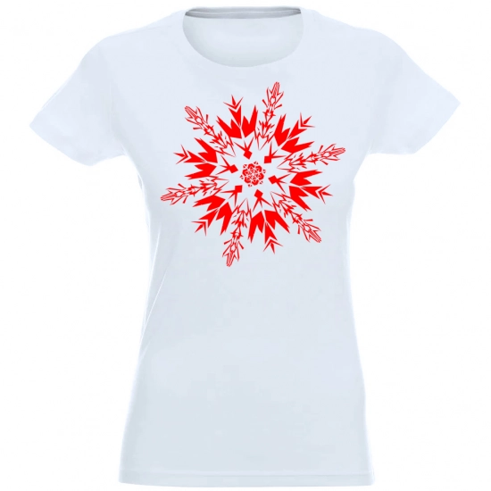 T-SHIRT KOSZULKA DAMSKA ŚWIĄTECZNA ŚNIEŻYNKA -